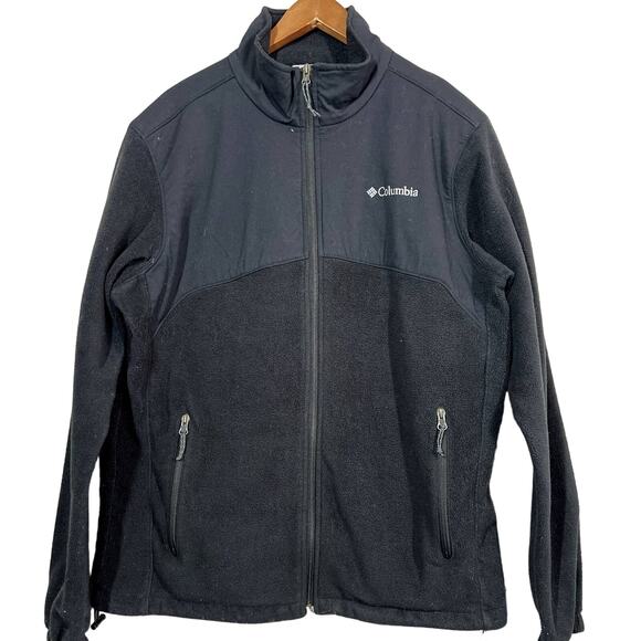 Columbia Full Zip Half Fleece Jacket Winter Sport Long Sleeve Athletic - L - Picture 1 of 3